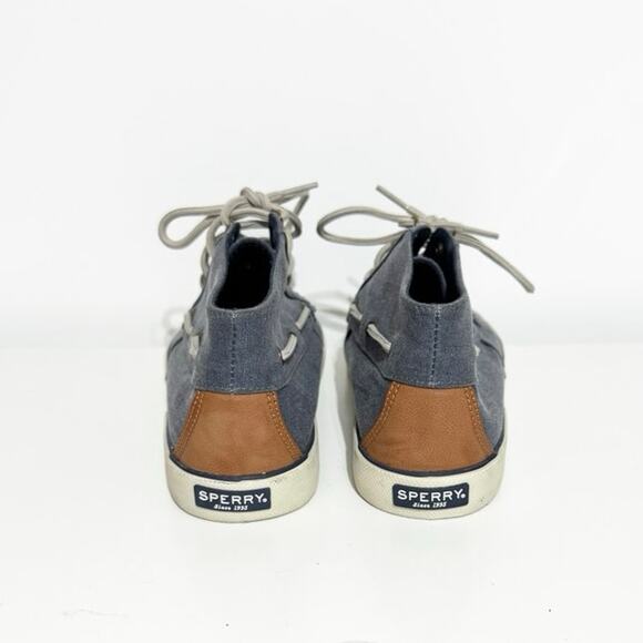 Sperry Pier Crest TopSider Sneaker Gray Washed Fabric Women’s Size 9 - Picture 5 of 10